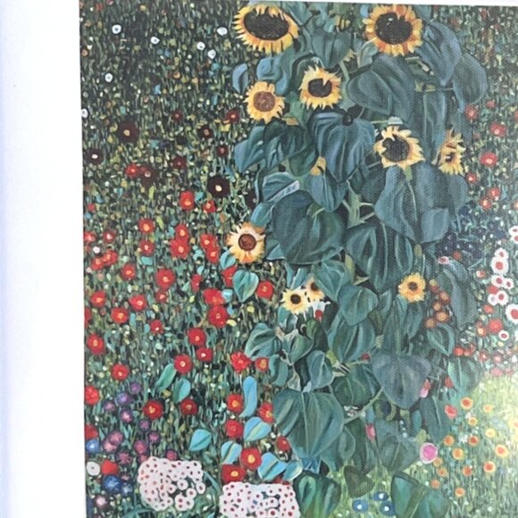 KLIMT Framed Print on Canvas "Farm Garden with Sunflowers" Mat--Ready to Hang - Picture 3 of 11